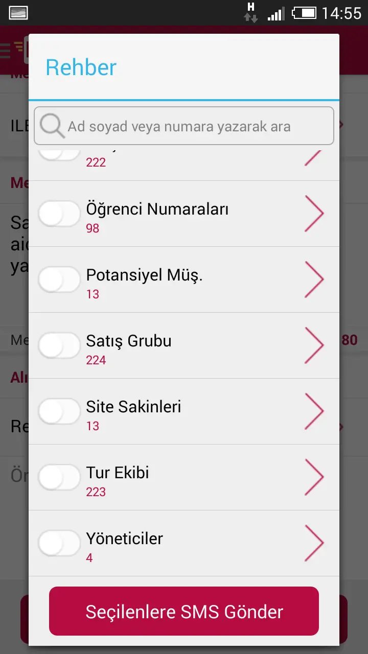 android uygulamasi iletimerkezi menu