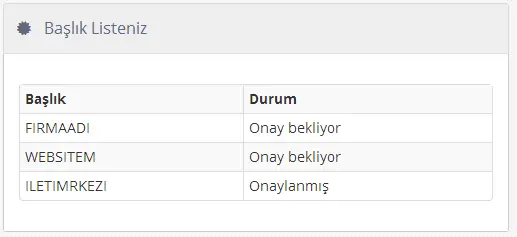 Onaylanmış başlık listesi